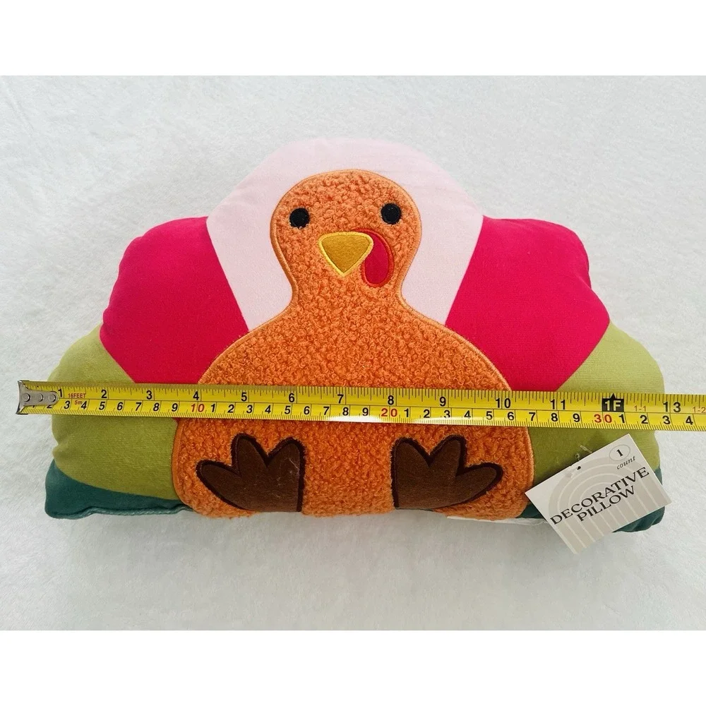 Turkey Shaped Thanksgiving Fall‎ Seasonal Holiday Decor Sherpa Decorative Pillow